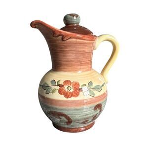 Pamala Gladding Certified International Tuscan Landscape Oil Jar Pitcher & Lid